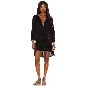 PQ Swim Angelica Sequined Tunic Cover Up Midnight Black Womens Size XS/S